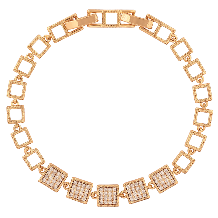 Браслет Xuping колір Позолота 18К "Інкрустація кристалами" розмір з дод. замком 17,18.5см х 6-7мм фото №5