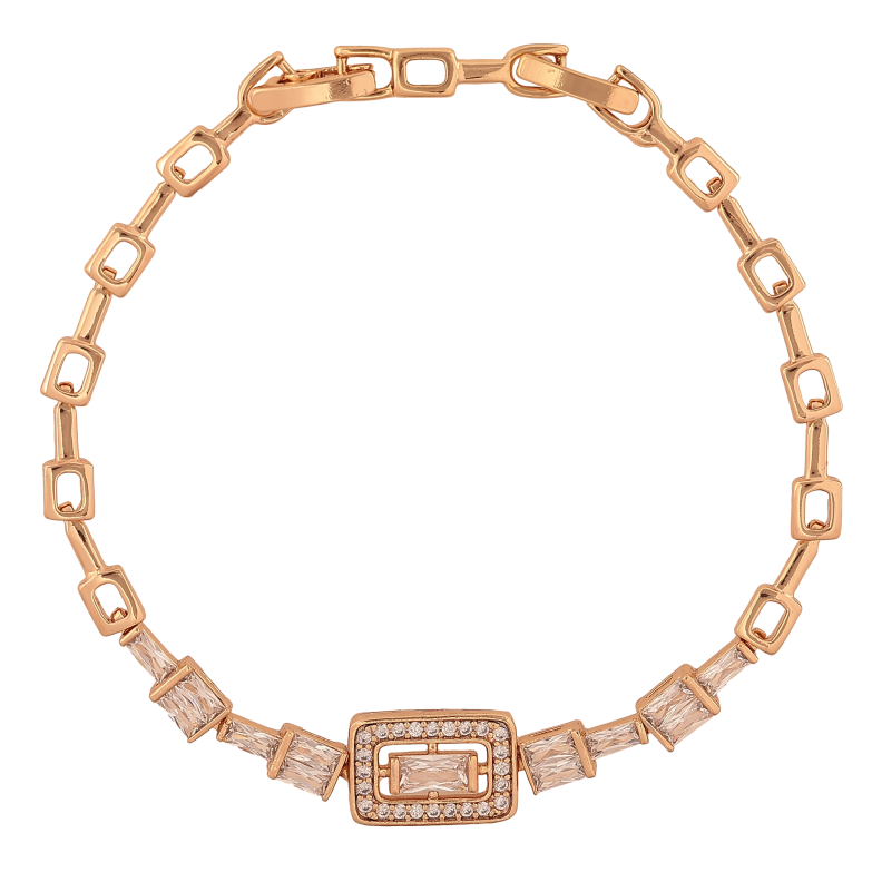 Браслет Xuping колір Позолота 18K "Візерунок з кристалами" розмір з дод. замком 17.5,19.5см х 2-9мм фото №1