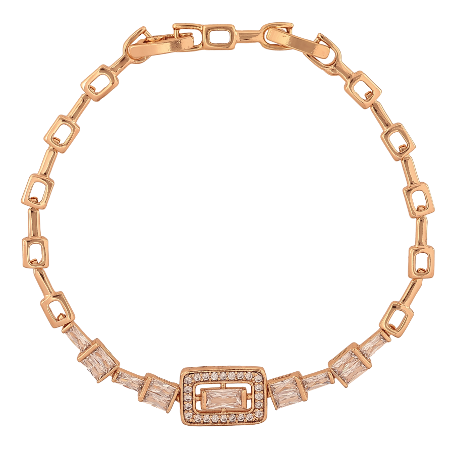 Браслет Xuping цвет Позолота 18K "Узор с кристаллами" размер с доп. замком 17.5,19.5см х 2-9мм фото №1