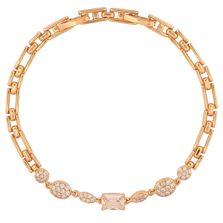 Браслет Xuping колір Позолота 18К "Візерунок з кристалами" розмір з дод. замком 18,20см х 3-5мм фото №1