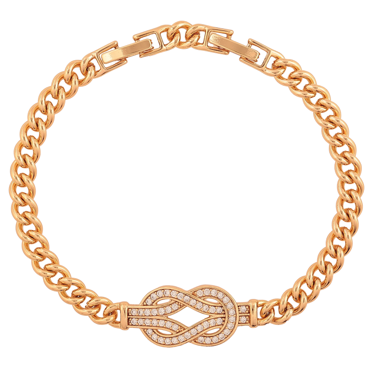 Браслет Xuping колір Позолота 18К "Ланцюжок Панцирний з декоративною вставкою" розмір з доп. замком 17,19см х 5-12мм фото №11