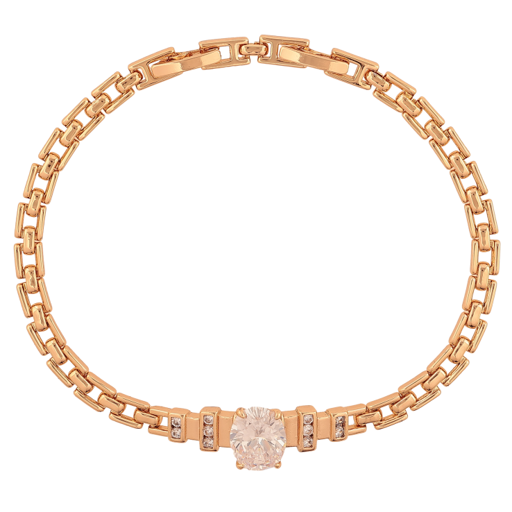 Браслет Xuping цвет Позолота 18K "Узор с кристаллами" размер с доп. замком 18,20см х 4-10мм фото №8