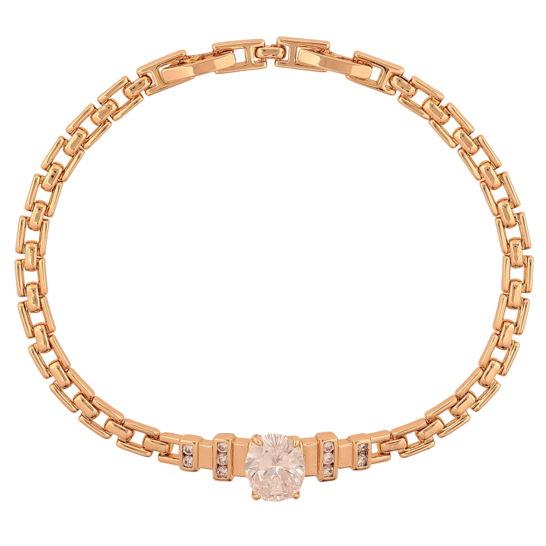 Браслет Xuping цвет Позолота 18K "Узор с кристаллами" размер с доп. замком 18,20см х 4-10мм фото №1