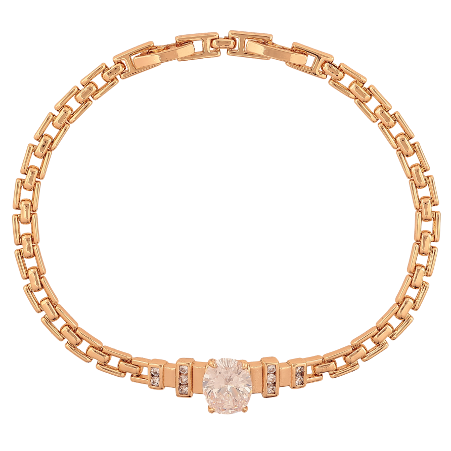 Браслет Xuping цвет Позолота 18K "Узор с кристаллами" размер с доп. замком 18,20см х 4-10мм фото №1