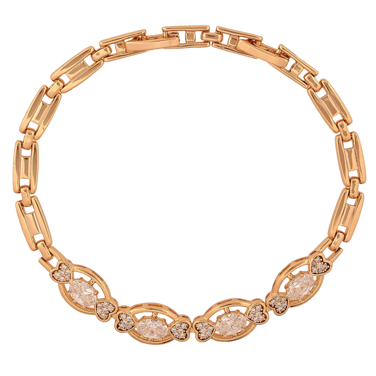 Браслет Xuping цвет Позолота 18K "Узор с кристаллами" размер с доп. замком 17,19см х 5-7мм фото №11