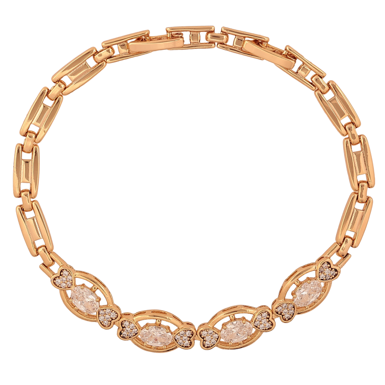 Браслет Xuping колір Позолота 18K "Візерунок з кристалами" розмір з дод. замком 17,19см х 5-7мм фото №1