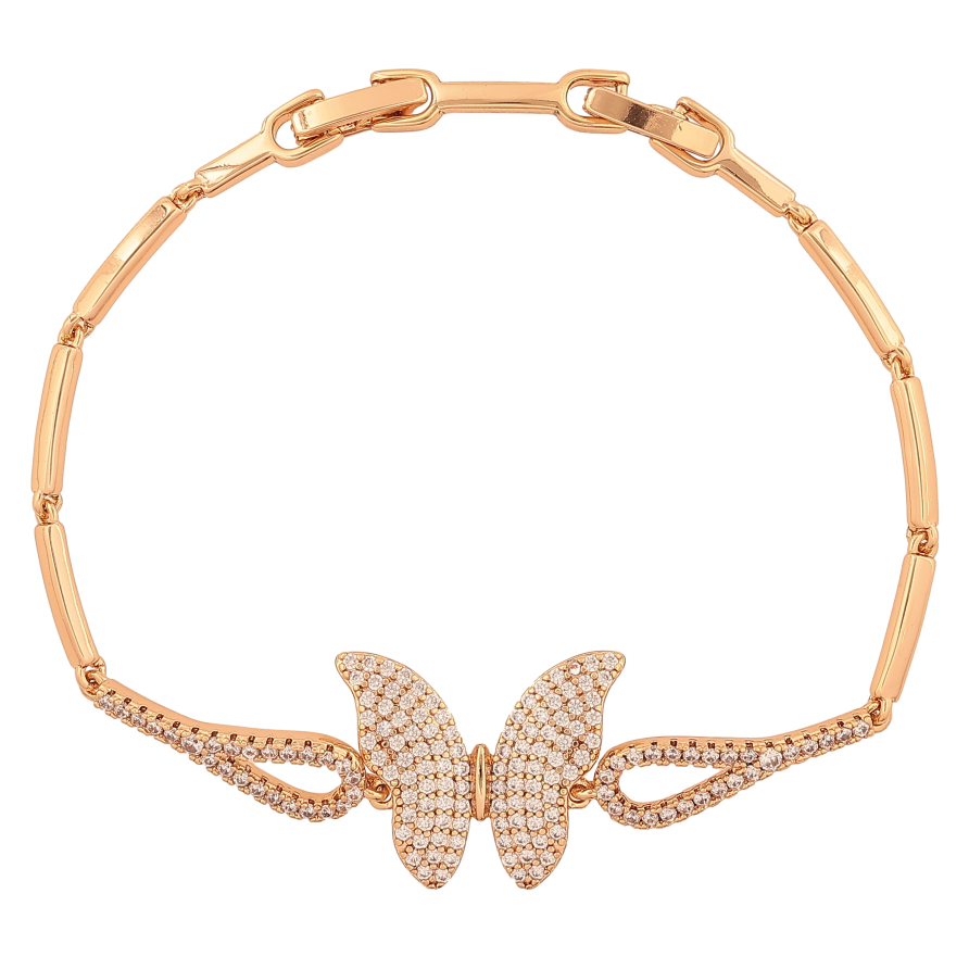 Браслет Xuping колір Позолота 18К "Метелик з інкрустацією кристалами" розмір з дод. замком 17,19см х 2-18мм фото №1