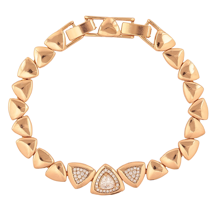 Браслет Xuping цвет Позолота 18K "Узор с кристаллами" размер с доп. замком 17,19см х 7-11мм фото №1