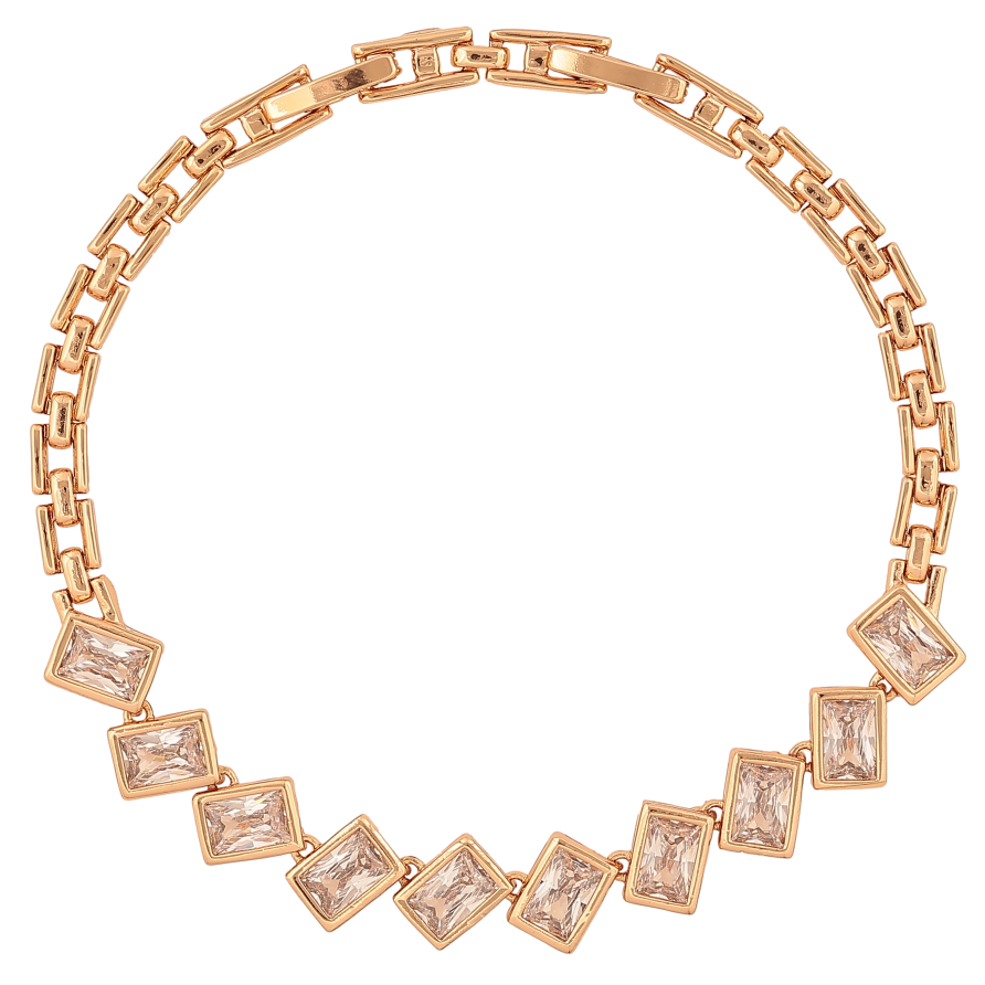 Браслет Xuping цвет Позолота 18К "Дорожка кристаллов" размер с доп. замком 18,20см х 4-9мм фото №1