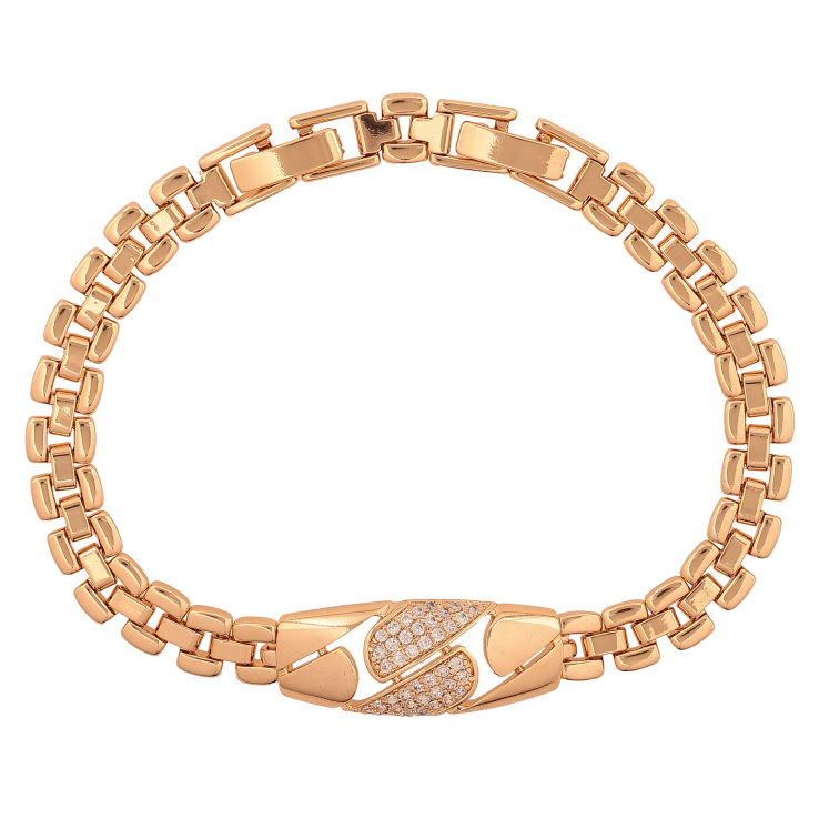 Браслет Xuping цвет Позолота 18K "Узор с кристаллами" размер с доп. замком 17,19см х 6-11мм фото №10