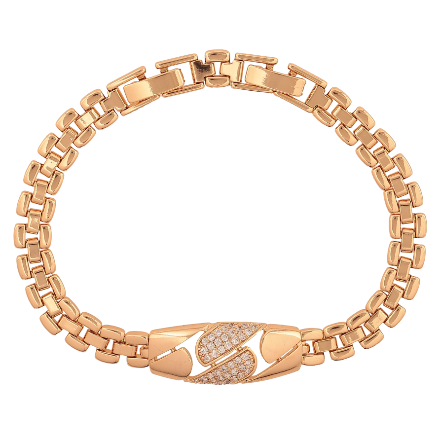 Браслет Xuping цвет Позолота 18K "Узор с кристаллами" размер с доп. замком 17,19см х 6-11мм фото №1