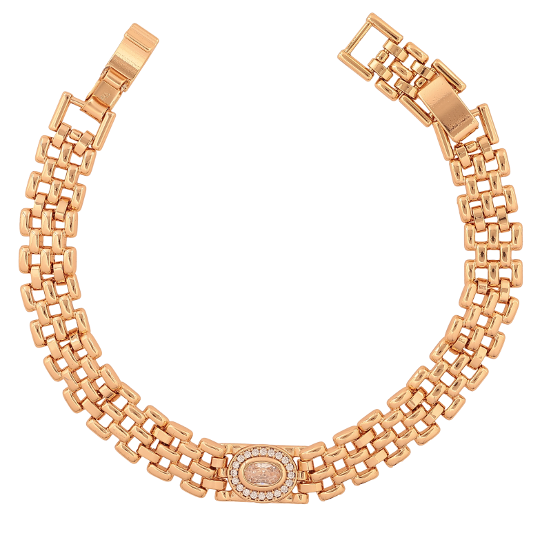 Браслет Xuping колір Позолота 18К "Візерунок з кристалами" розмір з дод. замком 17,19см х 9мм фото №2