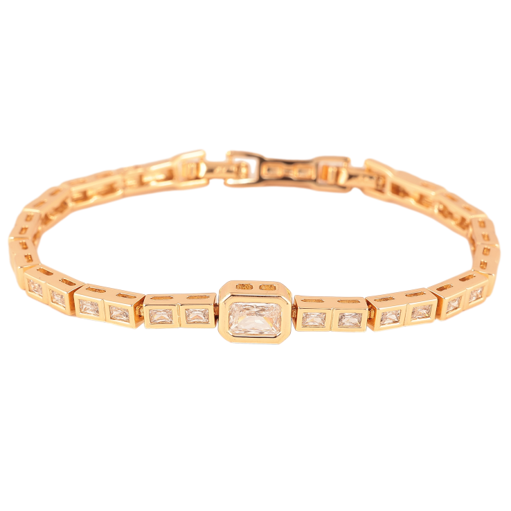 Браслет Xuping цвет Позолота 18К "Узор с кристаллами" размер с доп. замком 16,18см х 4-7мм фото №18