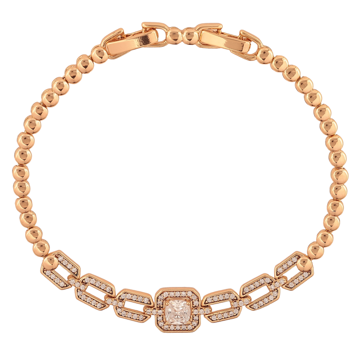 Браслет Xuping цвет Позолота 18K "Узор с кристаллами" размер с доп. замком 17.5,19см х 3-6мм фото №22