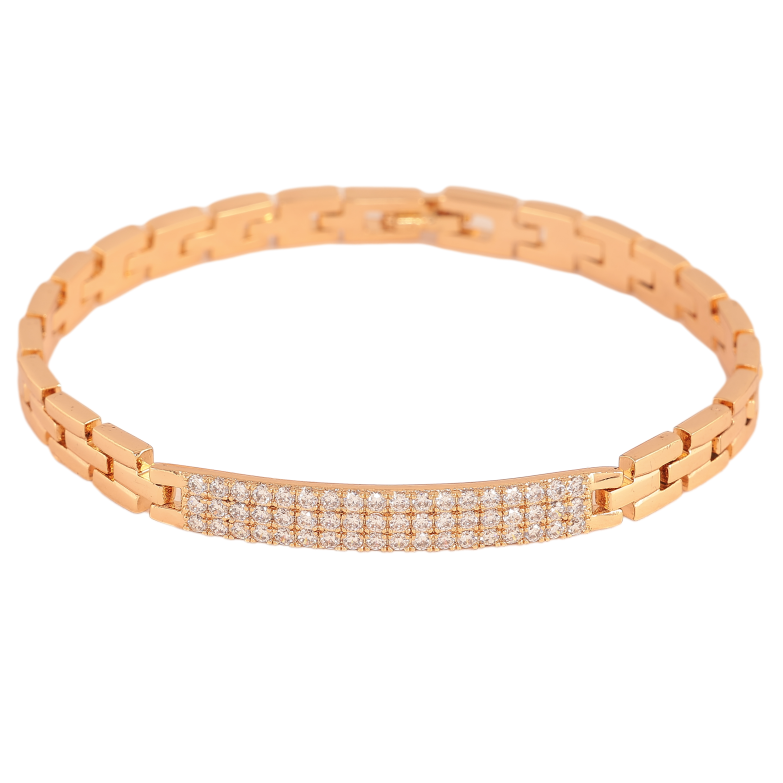 Браслет Xuping цвет Позолота 18K "Узор с кристаллами" размер 19.5см х 6мм фото №1