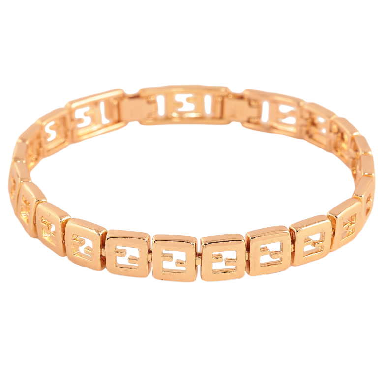 Браслет Xuping цвет Позолота 18K "Декоративный узор" размер с доп. замком 17,19см х 8мм фото №1
