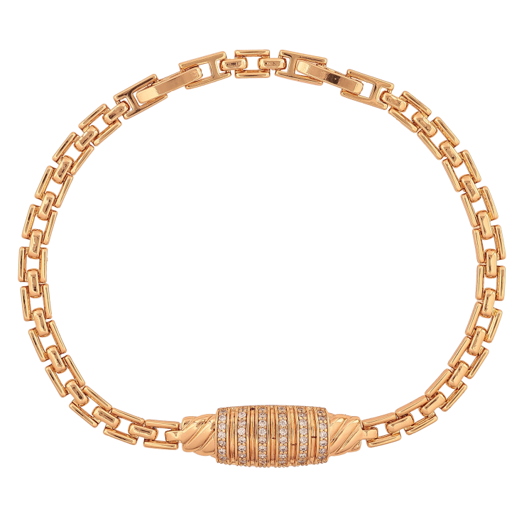 Браслет Xuping цвет Позолота 18K "Узор с кристаллами" размер с доп. замком 18,20см х 4-9мм фото №2