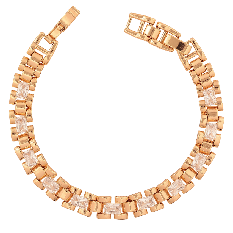 Браслет Xuping колір Позолота 18K "Візерунок з кристалами" довжина з дод. замком 18,20см х 9мм фото №1