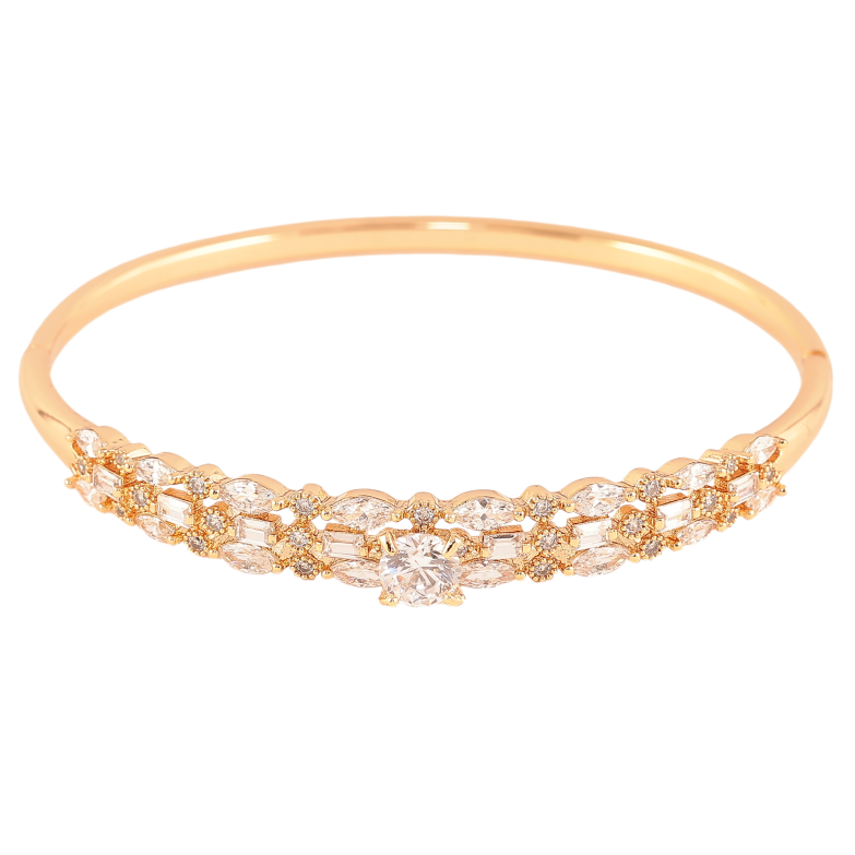 Браслет Xuping колір Позолота 18K "Інкрустація кристалами" ø 6см фото №1 Браслет Xuping колір Позолота 18K "Інкрустація кристалами" ø 6см фото №1