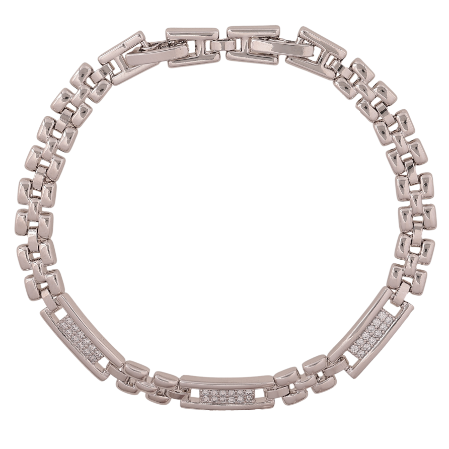 Браслет Xuping колір Родій "Декоративний візерунок з кристалами" довжина з дод. замком 17.5,19.5см х 6мм фото №1 Браслет Xuping колір Родій "Декоративний візерунок з кристалами" довжина з дод. замком 17.5,19.5см х 6мм фото №1