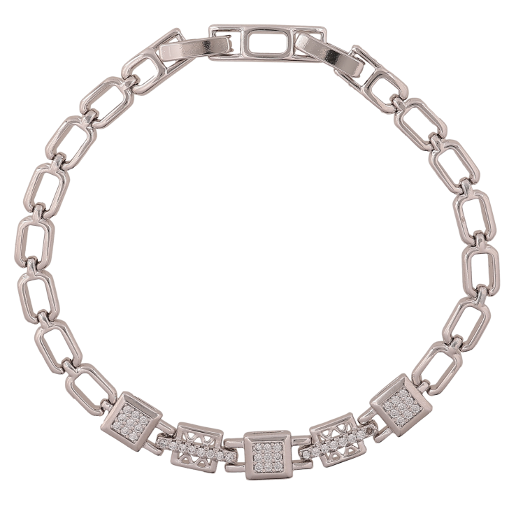 Браслет Xuping колір Родій "Декоративний візерунок з кристалами" довжина з дод. замком 17.5,19.5см х 5-7мм фото №12 Браслет Xuping колір Родій "Декоративний візерунок з кристалами" довжина з дод. замком 17.5,19.5см х 5-7мм фото №12