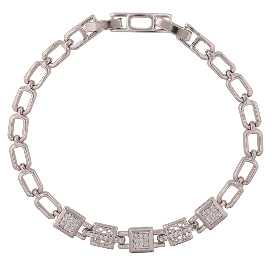 Браслет Xuping колір Родій "Декоративний візерунок з кристалами" довжина з дод. замком 17.5,19.5см х 5-7мм фото №1 Браслет Xuping колір Родій "Декоративний візерунок з кристалами" довжина з дод. замком 17.5,19.5см х 5-7мм фото №1