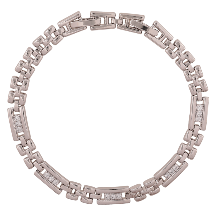 Браслет Xuping колір Родій "Декоративний візерунок з кристалами" довжина з дод. замком 17.5,19.5см х 6мм фото №8 Браслет Xuping колір Родій "Декоративний візерунок з кристалами" довжина з дод. замком 17.5,19.5см х 6мм фото №8