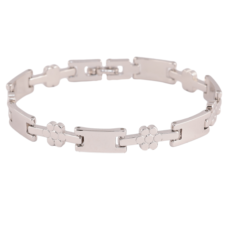 Браслет Xuping колір Родій "Декоративний візерунок" довжина 19.5см х 3-8мм фото №1