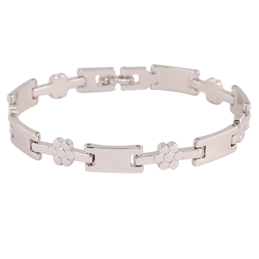 Браслет Xuping колір Родій "Декоративний візерунок" довжина 19.5см х 3-8мм фото №1