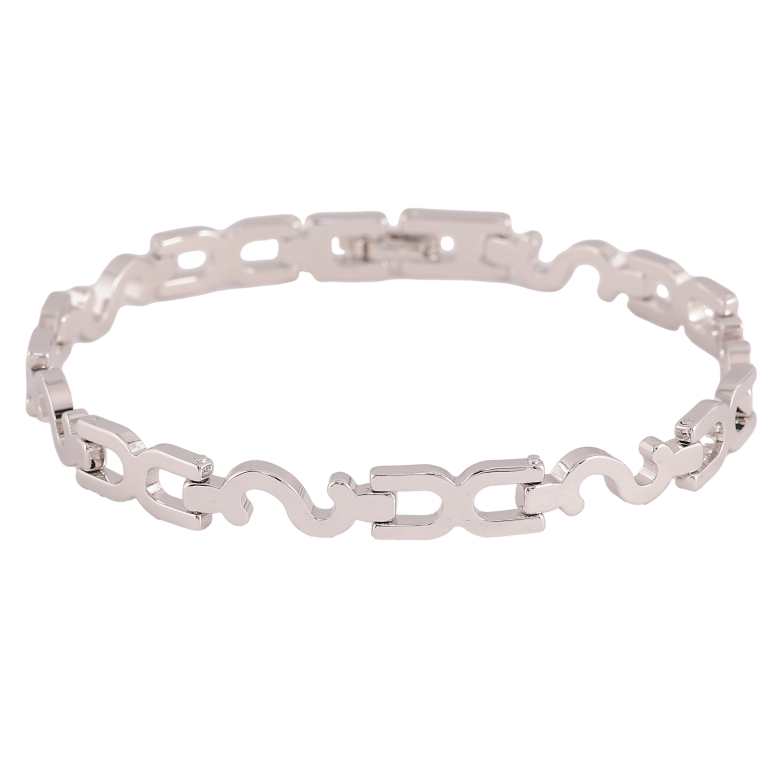 Браслет Xuping колір Родій "Декоративний візерунок" довжина 20см х 7мм фото №1