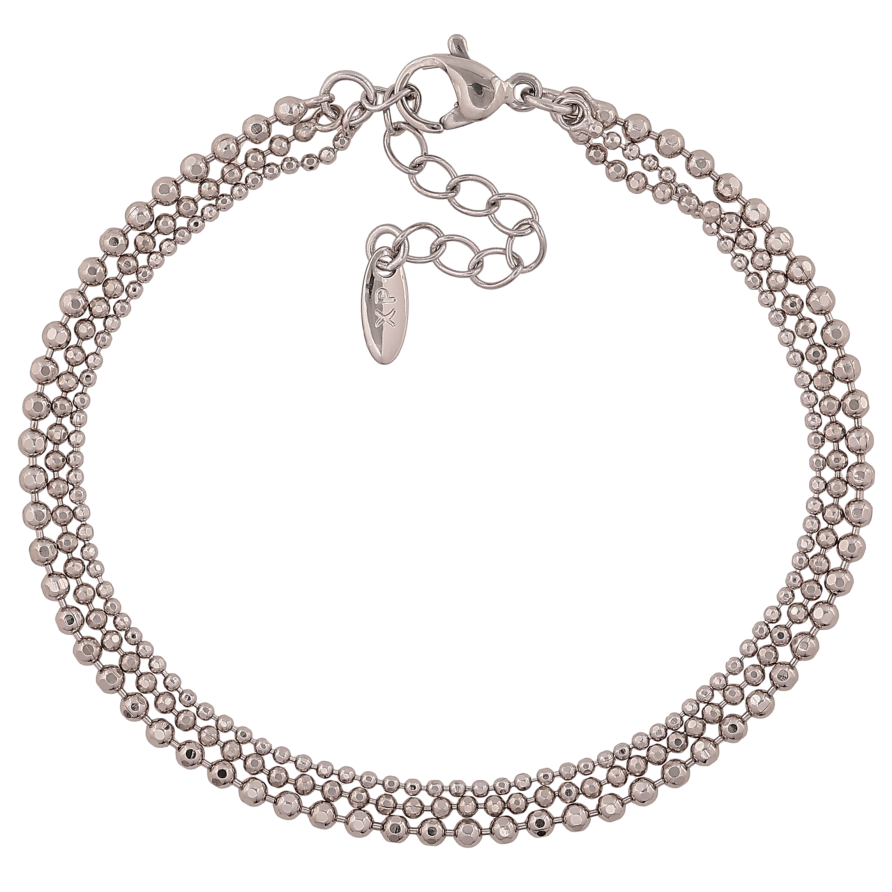 Браслет Xuping цвет Родий "Тройная цепочка Перлина" длина с доп. цепочкой 17-20см х 5мм фото №1 Браслет Xuping цвет Родий "Тройная цепочка Перлина" длина с доп. цепочкой 17-20см х 5мм фото №1