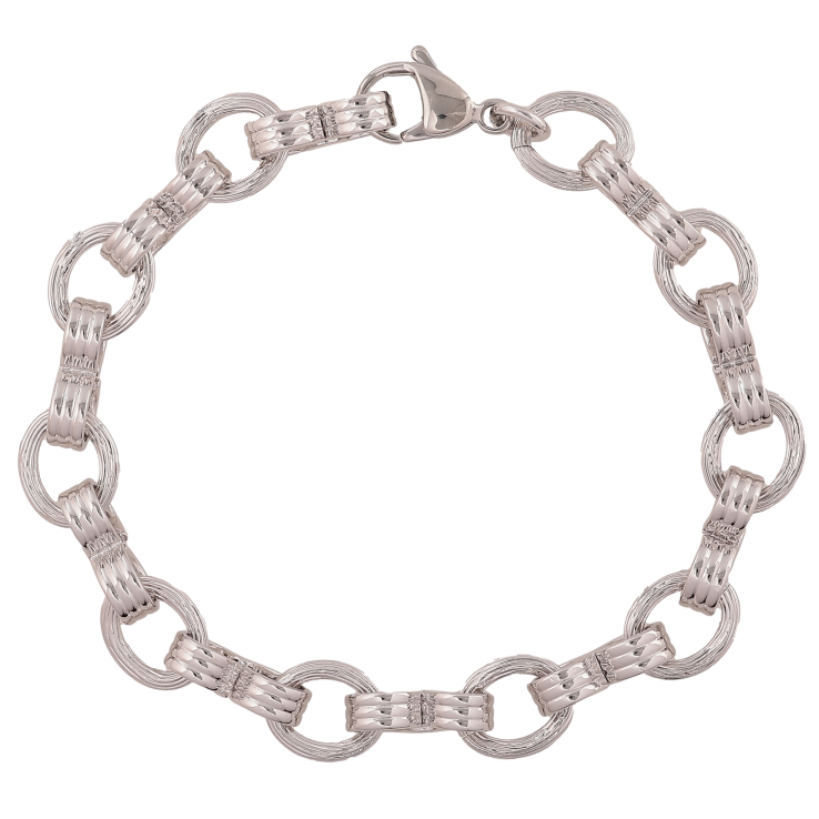 Браслет Xuping цвет Родий "Цепочка декоративная" длина 20.5см х 3.5-10мм фото №6 Браслет Xuping цвет Родий "Цепочка декоративная" длина 20.5см х 3.5-10мм фото №6