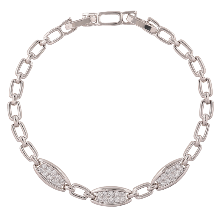 Браслет Xuping цвет Родий "Узор с кристаллами" длина с доп.замком 17,19см х 4-6мм фото №21 Браслет Xuping цвет Родий "Узор с кристаллами" длина с доп.замком 17,19см х 4-6мм фото №21