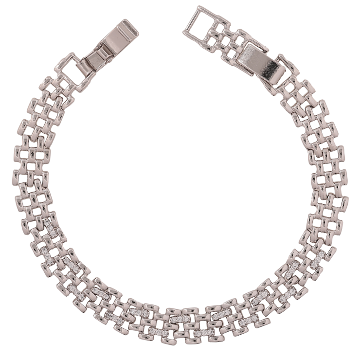 Браслет Xuping колір Родій "Декоративне плетіння з кристалами" довжина з дод. замком 17,19см х 8мм фото №14 Браслет Xuping колір Родій "Декоративне плетіння з кристалами" довжина з дод. замком 17,19см х 8мм фото №14