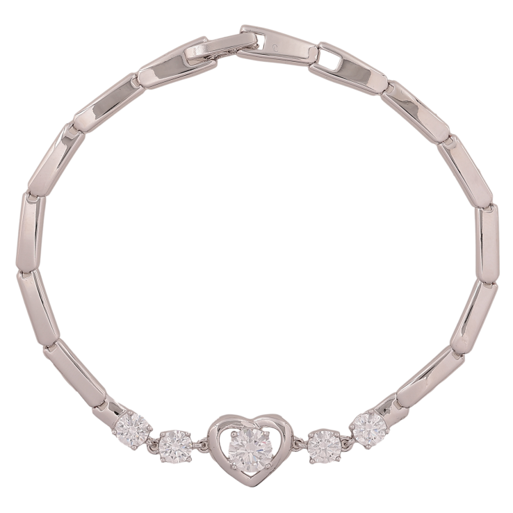 Браслет Xuping колір Родій "Серце з кристалами" довжина 19см х 3-10мм фото №10 Браслет Xuping колір Родій "Серце з кристалами" довжина 19см х 3-10мм фото №10