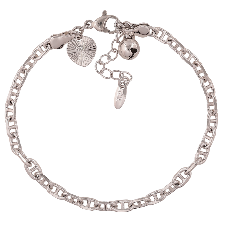 Браслет Xuping колір Родій "Ланцюжок Морський ланцюг" довжина з дод. ланцюжком 18-21см х 4мм фото №1