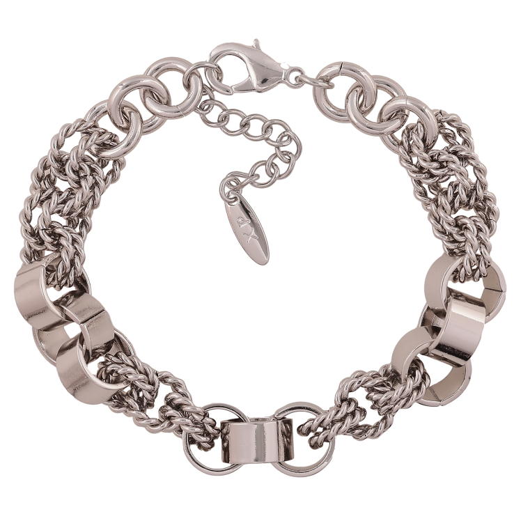 Браслет Xuping цвет Родий "Цепочка с Фантазийная" длина с доп. цепочкой 19-22см х 10мм фото №2 Браслет Xuping цвет Родий "Цепочка с Фантазийная" длина с доп. цепочкой 19-22см х 10мм фото №2