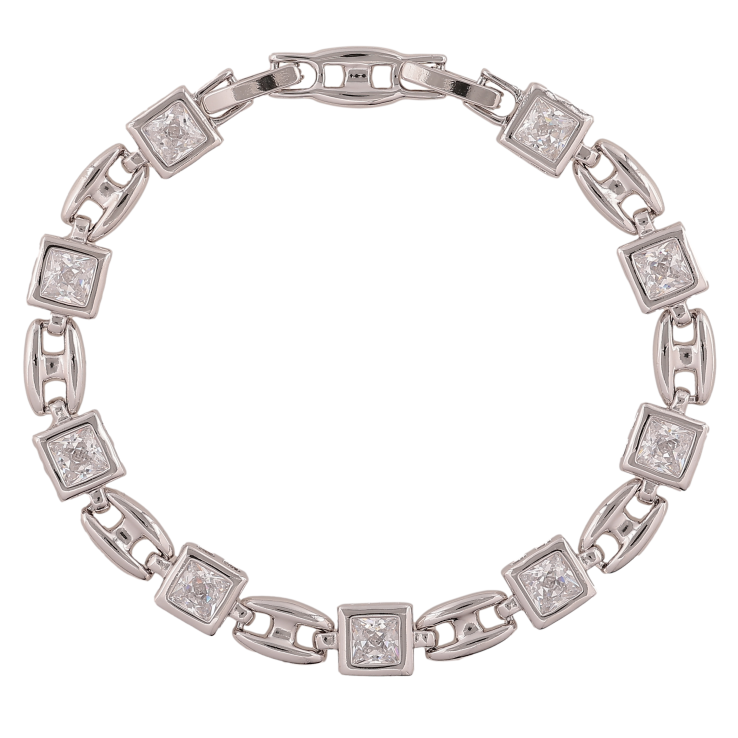 Браслет Xuping колір Родій "Візерунок з кристалами" довжина з дод. замком 17,19см х 6-7мм фото №6 Браслет Xuping колір Родій "Візерунок з кристалами" довжина з дод. замком 17,19см х 6-7мм фото №6