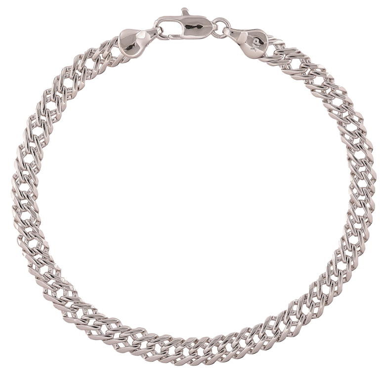 Браслет Xuping цвет Родий "Цепочка плетения Двойной Ромб" длина 19.5см х 5мм фото №1