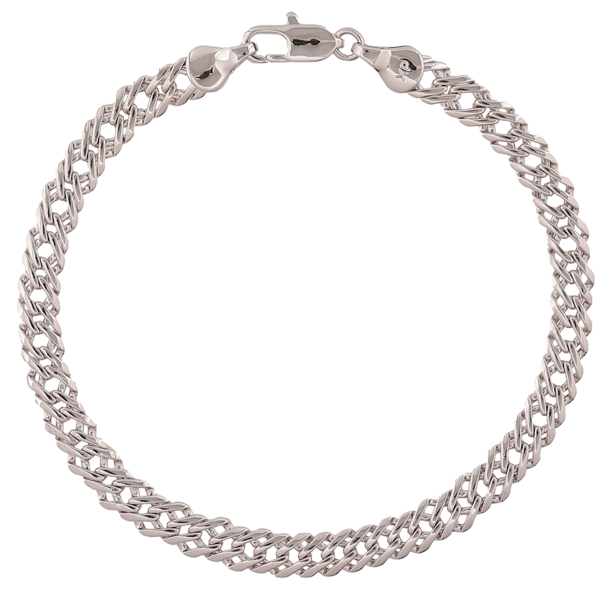 Браслет Xuping цвет Родий "Цепочка плетения Двойной Ромб" длина 19.5см х 5мм фото №1 Браслет Xuping цвет Родий "Цепочка плетения Двойной Ромб" длина 19.5см х 5мм фото №1