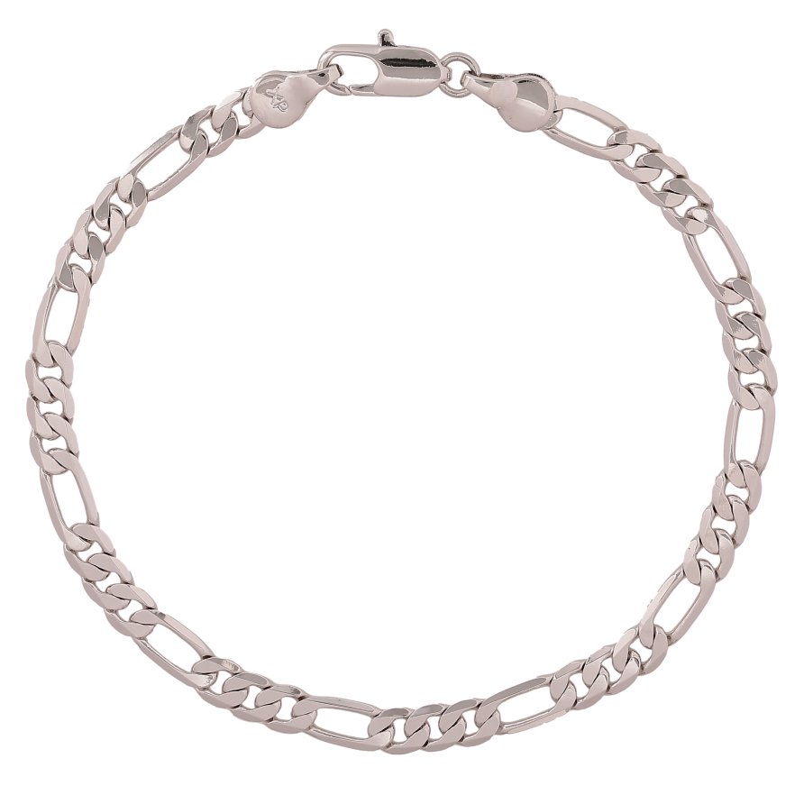 Браслет Xuping колір Родій "Ланцюжок плетіння Фігаро" довжина 19.5см х 5мм фото №1