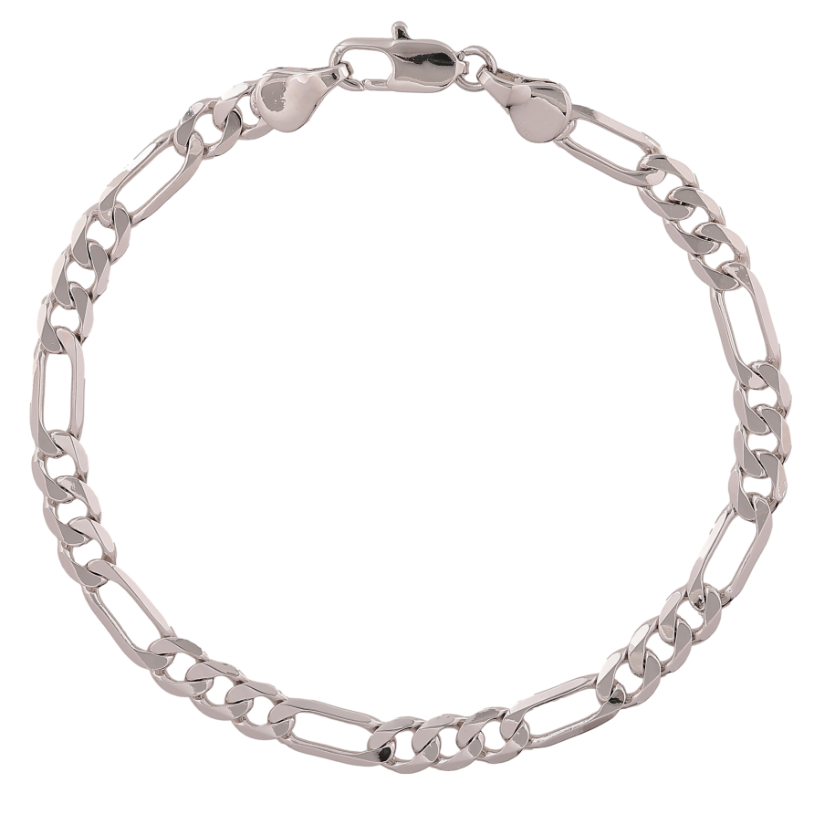 Браслет Xuping цвет Родий "Цепочка Фигаро" длина 19см х 5мм фото №1