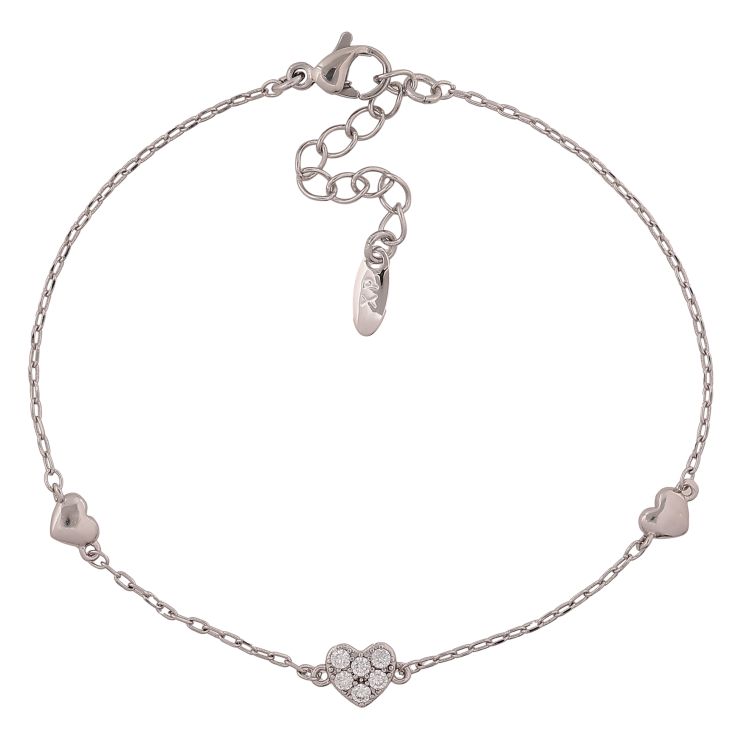 Браслет Xuping цвет Родий "Цепочка с сердечками" длина с доп. цепочкой 18-21см х 1-6мм фото №18