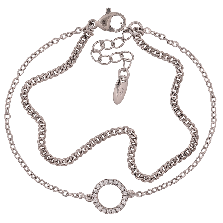 Браслет Xuping колір Родій "Подвійний ланцюжок з кільцем" довжина з дод. ланцюжком 16-19.5см х 1.5-10мм фото №20 Браслет Xuping колір Родій "Подвійний ланцюжок з кільцем" довжина з дод. ланцюжком 16-19.5см х 1.5-10мм фото №20