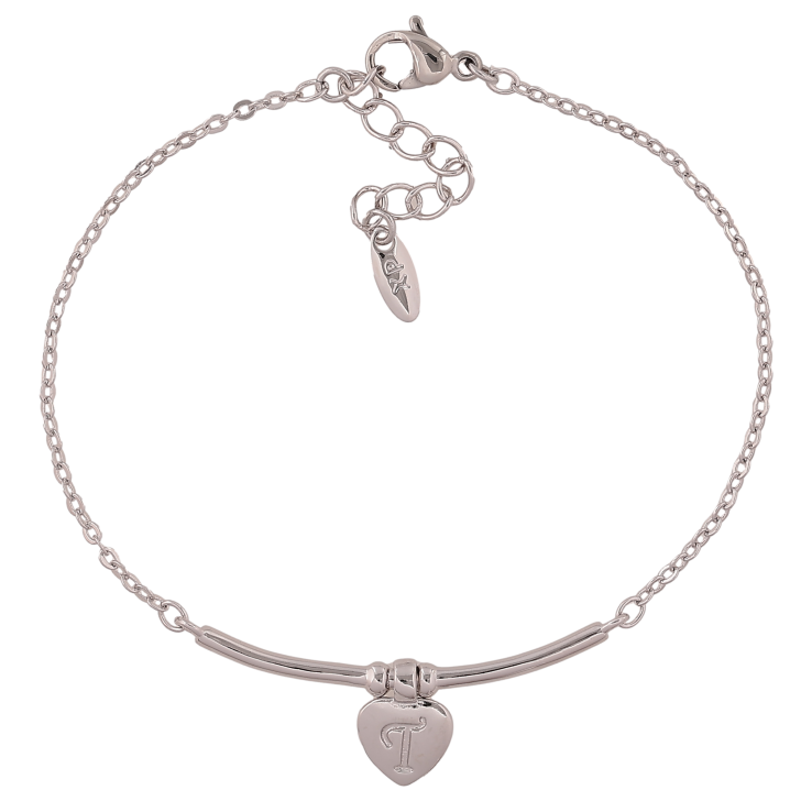 Браслет Xuping колір Родій "Серце з літерою Т" довжина з дод. ланцюжком 16.5-19.5см х 1.5-2мм фото №22 Браслет Xuping колір Родій "Серце з літерою Т" довжина з дод. ланцюжком 16.5-19.5см х 1.5-2мм фото №22