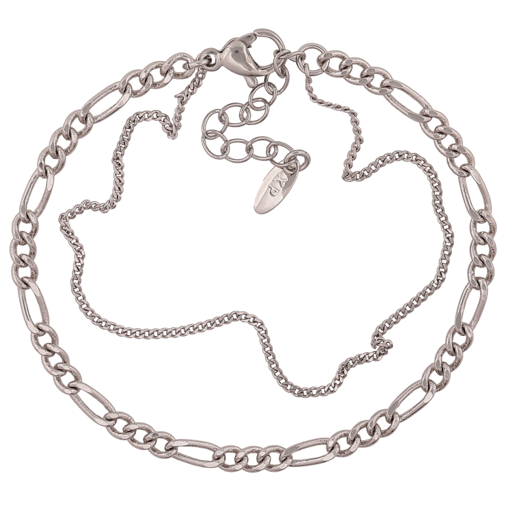 Браслет Xuping колір Родій "Два ланцюжки" довжина з дод. ланцюжком 16-19.5см х 5мм фото №14 Браслет Xuping колір Родій "Два ланцюжки" довжина з дод. ланцюжком 16-19.5см х 5мм фото №14