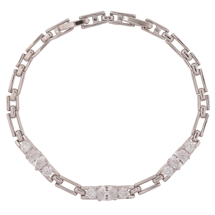 Браслет Xuping цвет Родий "Узор с кристаллами" длина с доп.замком 17.5,19.5см х 4-5мм фото №19 Браслет Xuping цвет Родий "Узор с кристаллами" длина с доп.замком 17.5,19.5см х 4-5мм фото №19