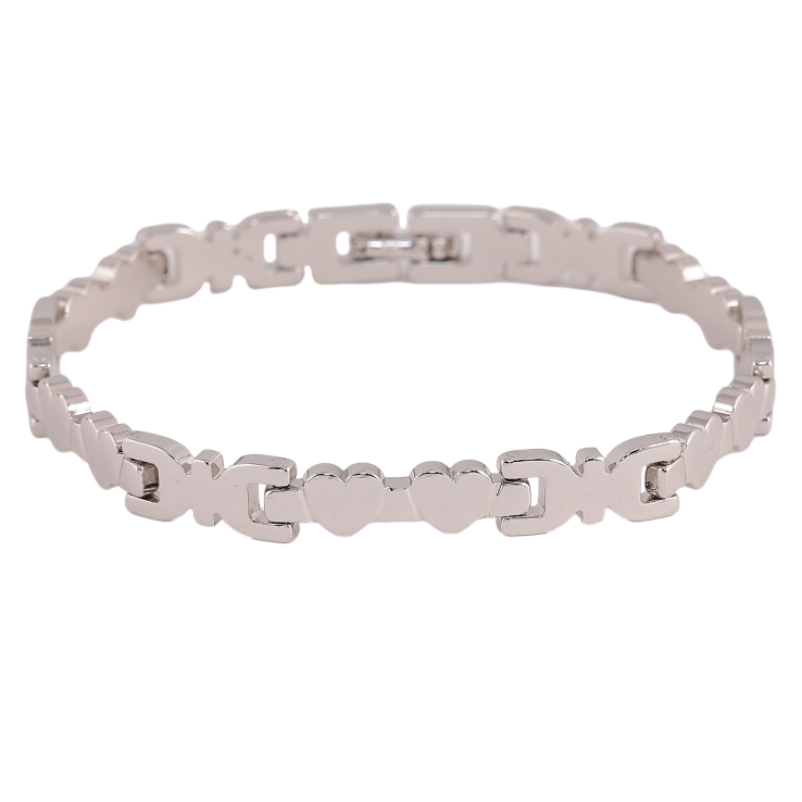 Браслет Xuping колір Родій "Декоративний візерунок із сердечками" довжина 19.5см х 6-7мм фото №25