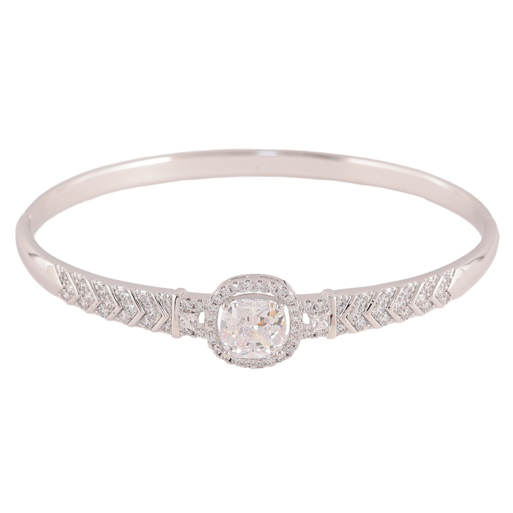 Браслет Xuping колір Родій "Візерунок з кристалами" ø 6см фото №17