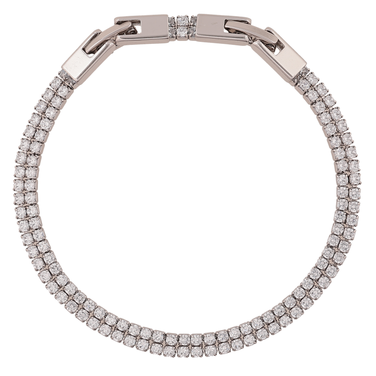 Браслет Xuping цвет Родий "Двойная дорожка кристаллов" длина с доп.замком 17,19.5см х 4мм фото №17 Браслет Xuping цвет Родий "Двойная дорожка кристаллов" длина с доп.замком 17,19.5см х 4мм фото №17